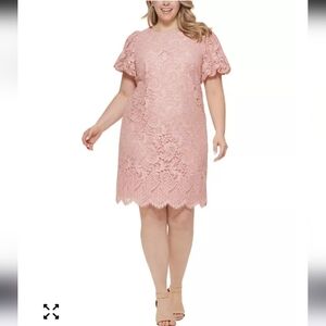 Jessica Howard Elegant Pink Lace Dress EUC